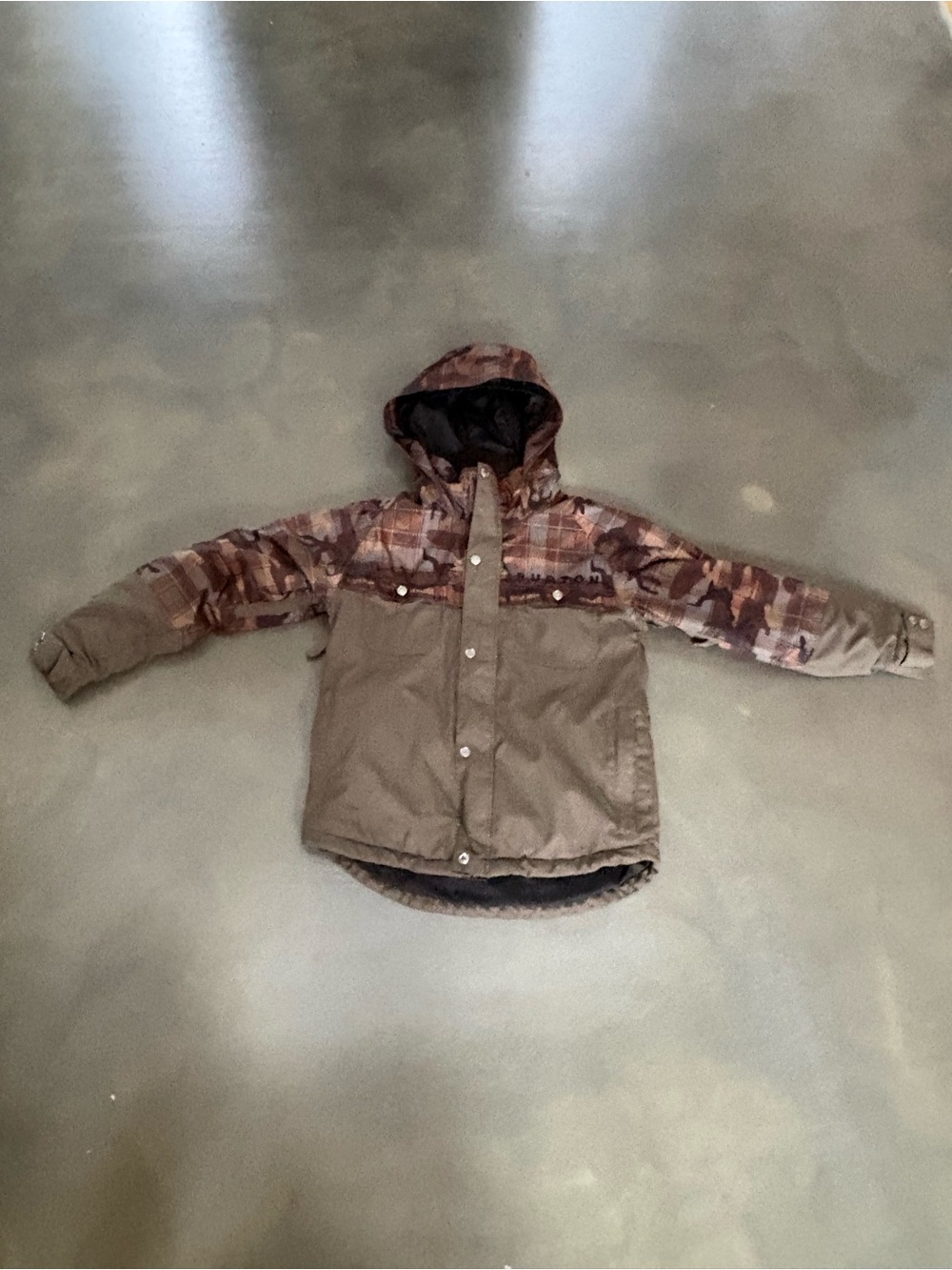 Burton Kids Brown Camo Hooded Ski Jacket